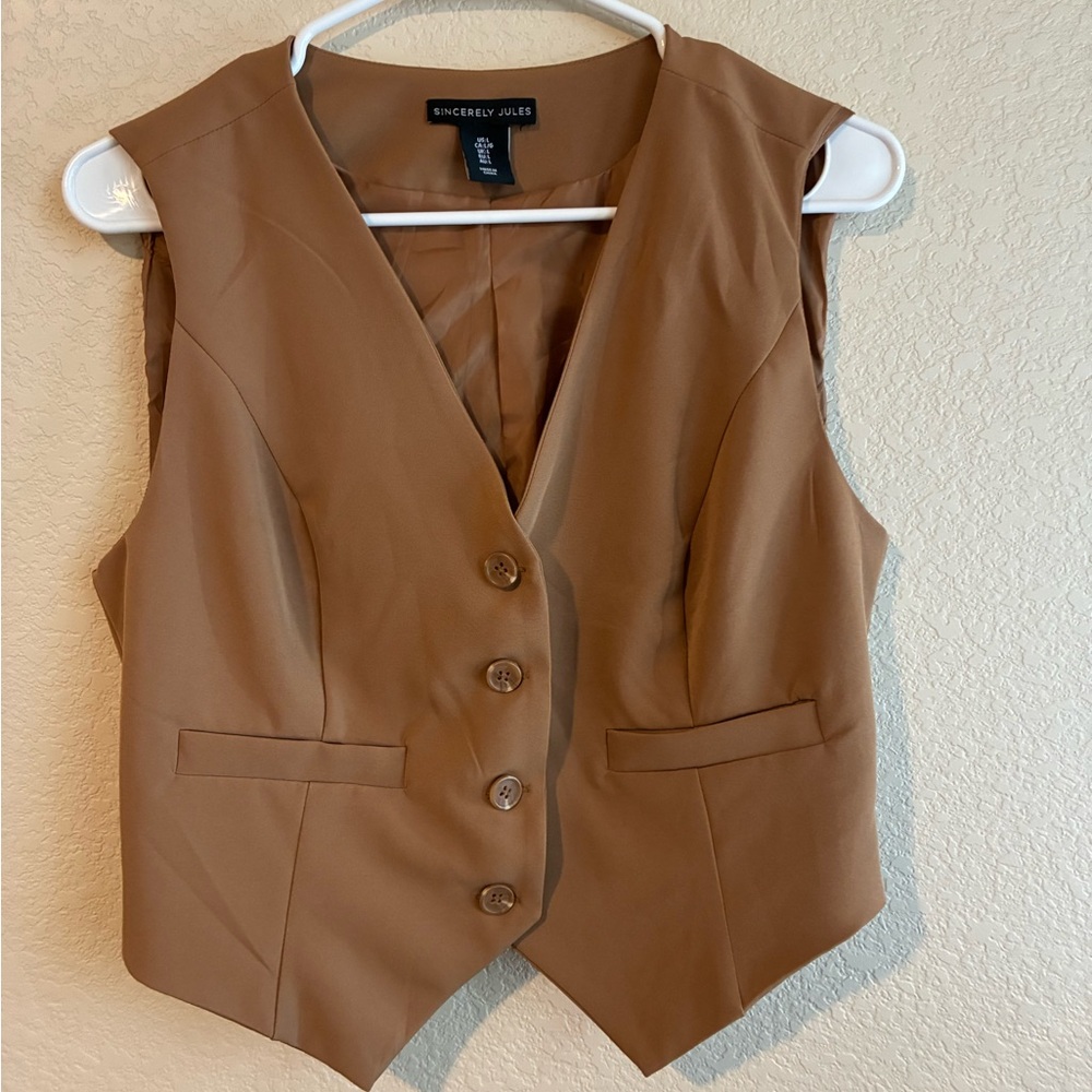 Brown Sleeveless Vest